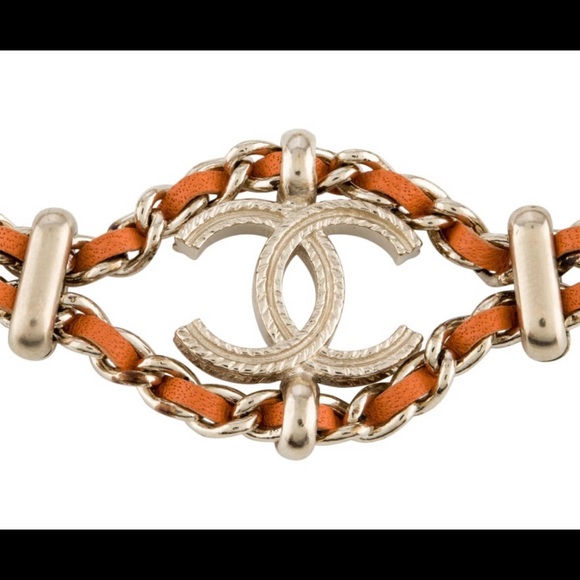 CHANEL-AUTHENTIC RARE VTG Leather/Metal BRACELET - Picture 15 of 16